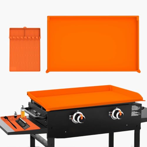 NCFDGHZR Griddle Mat Silicone Protective Cover for Halo Elite Series 3B Outdoor Griddle 28", Silicone Griddle Cover for Flat Top Grill, Heat Resistant Griddle Mat with Silicone Utensil Rest Mat