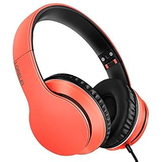 LORELEI X6 Over-Ear Headphones with Microphone, Lightweight Foldable & Portable Stereo Bass Headphones with 1.45M No-Tangle,Wired Headphones for Smartphone Tablet MP3 / 4 (Vitality Orange) - Les Beatles, Paul McCartney, John Lennon, RIngo Starr, George Harrison