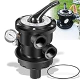 sixcow Replacement for Hayward SP0714T VariFlo XL Top Mount Multiport Valve Part for Above-Ground Pro- or VL Series Sand Filter, 1.5 Inch Plumbing, 7-Position Control Valve