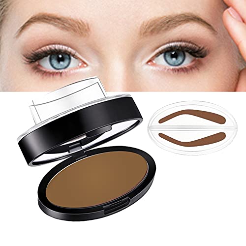 GL-Turelifes Augenbrauen Stempel Pulver Kit Perfekte Augenbrauen Power Seal Natur Augenbrauen Stempel Make-up Werkzeug zarte Augenbrauen Form für Profi und Anfänger (#5 Gebogen (hellbraun))
