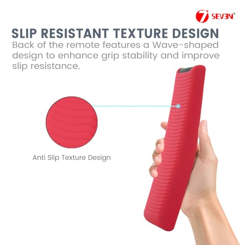 Image of 7SEVEN Compatible with Samsung Tv Remote Cover Suitable Model BN59-01XXXX Series Case to Protect Remote Control from Physical Damage, Ensure Smart Remote with 3 Hotkeys at Last Row Only Fit (RED)