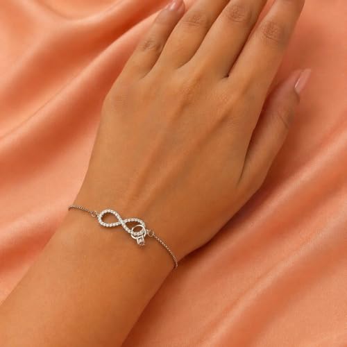 Image of Pure 925 Sterling Silver Evil Eye Bracelet for Women | Adjustable Nazariya Bracelet | Blue Evil Eye Silver Bracelet | Raksha Bandhan Gift for Sister | Elegant Jewelry for Girls & Women