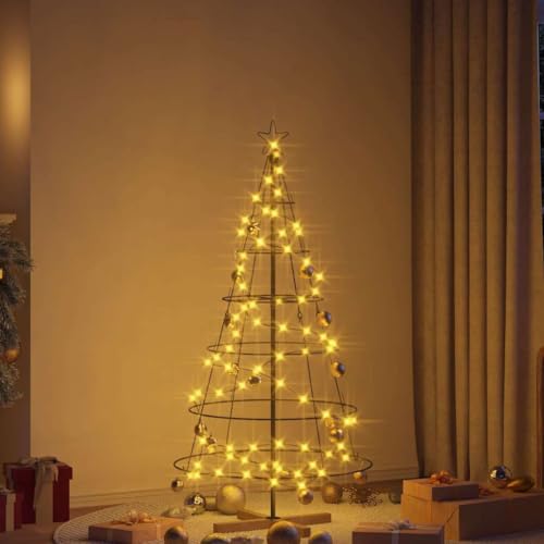 Árbol cono de Navidad de 154 cm GeenYuu de acero para oficina y salón 4