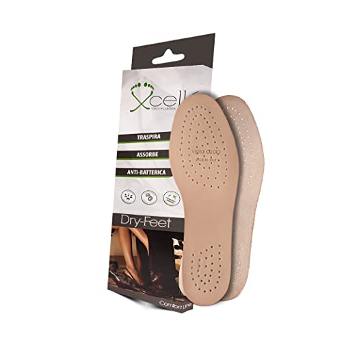 Soletta in vero cuoio per scarpe, anti iperidrosi (43/44)