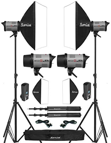 Image of Sonia Studio Light Powerpro 23RF Kit with Double Diffuser Soft Box; Transmitter; Carry Case & Light Stand LS250 with Bag