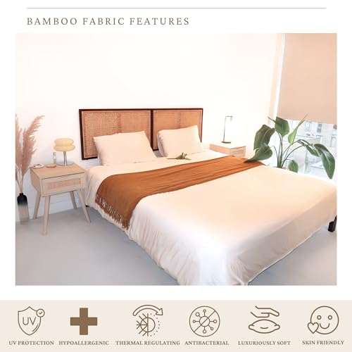 Cube Home, Luxury 3 pcs Bedding Set (200x200cm Duvet Cover + 2 75x50cm Pillowcases), 100% Natural Bamboo, Soft, Breathable - Image 3