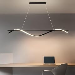 Horizontal Chandelier Dining Room Led Modern Pendant Lamp Compatible with Kitchen Living Room Bar Home Decor Modern Black