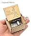 Pursuestar PinkPanter Theme Wood Music Box, Hand Crank Engraved Vintage Wooden Musical Box Gift for Birthday Valentine Wedding Christmas New Year