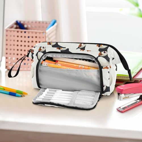 Image of Fisyme Cartoon Puffin Bird Pencil Case Large Capacity Pen Bags Box Big Makeup Pouch Organizer