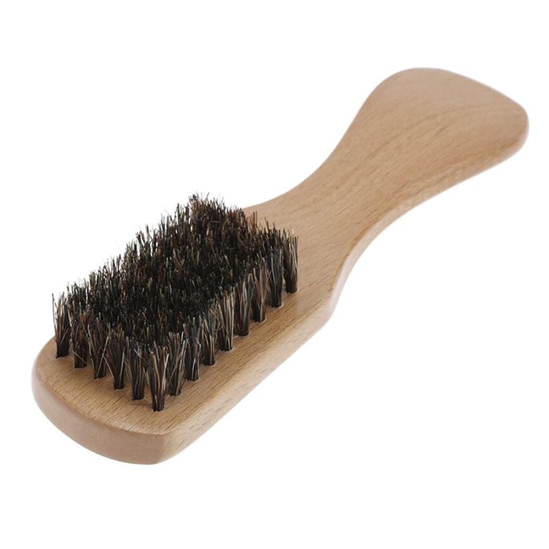 Healeved BartbüRste Mit Holzgriff FüR MäNner,Wildschweinborsten Bürste Effektive Bartpflege, Sleek Bun Bürste Bartreinigungsbürste FüR Unterwegs