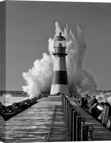 Tableau photo phare ART PRINT CAFE' : impression sur toile décoration mer Méditerranée 60x80