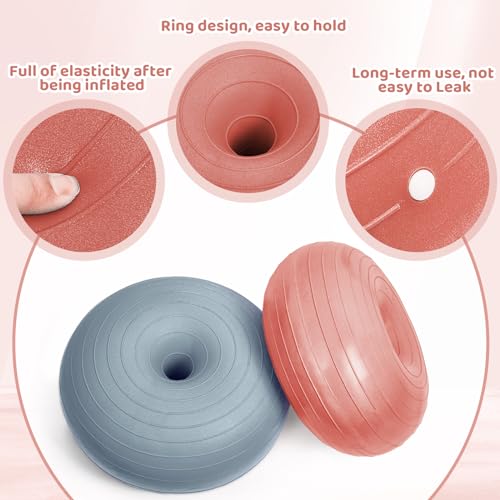 Image of Lewtemi 6 Pcs Flexible Seating for Classroom Elementary 20 Inch Yoga Ball Chairs Large Inflatable Donut Exercise Ball Chair Stability Balance Trainer with Inflator for Kids Student