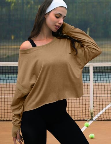 Image of UNIANKIYA Open Back Workout Tops for Women Long Sleeve Cropped Athletic Clothes Gym Running Yoga Low Impact Sports T Shirts