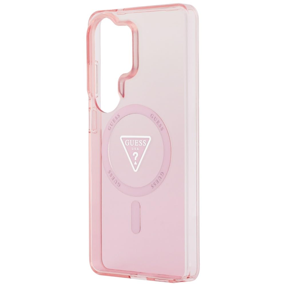 CG MOBILE Guess IML Gradient Triangle Compatible avec MagSafe Coque pour Samsung Galaxy S26 Ultra (rose)
