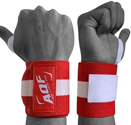 AQF Power Weight Lifting Wrist Wraps Supports Gym Training Fist Straps - Sold as Pair & One Size Fits All
