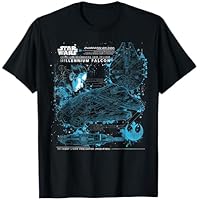 Star Wars Last Jedi Rey Millennium Falcon Schematic - Camiseta