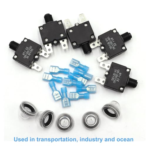 Mxuteuk ST1-5-KIT 5Pcs 3,5,10,15,20Amp Circuit Breakers Push Button Manual Reset 125/250V Ac 32V Dc,Overload Protector Switch Thermal Circuit Breakers thumb #4