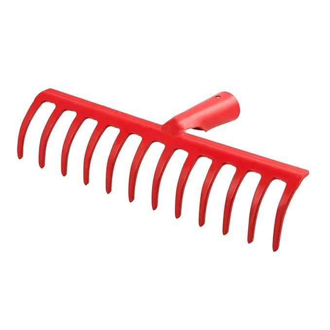 Leafypets Metal Head Without Handle 12-Teeth for losening Soil Gathering Leaf Leveling Land Agriculture Farming Gardening Tool for Quick Clean Lawn Garden Cultivator Tools Pack of 1. - Image 4 thumbnail