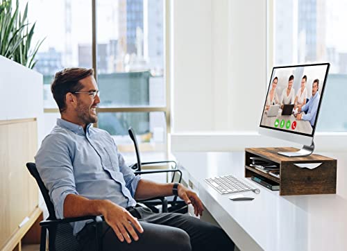 Zimilar Monitor Stand Riser, 2 Tiers Laptop Computer Monitor Riser For Pc Screen, Imac, Desktop Wooden Screen Monitor Stand Riser With Storage Organizer For Home Office #TOP1