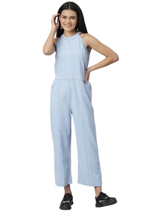 Tomar CreationWomen's Denim Self Design Sleeveless Jumpsuit (Blue, XL)-PID61801-picture-31