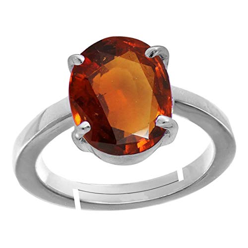 Bague en plaqué argent hessonite réglable : finis les problèmes de taille