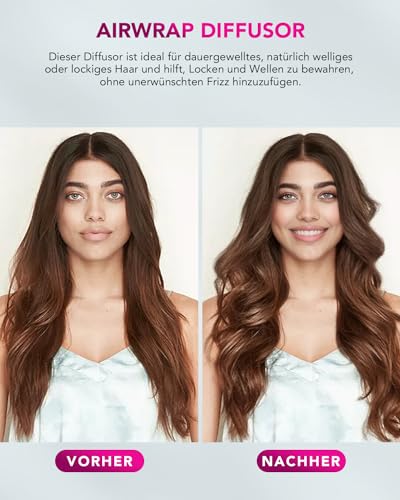 Diffusor-Aufsatz für Dyson Airwrap, Kompatibel mit HS01/HS05/HS08, verstärkt und definiert natürliche Wellen & Locken, Grau