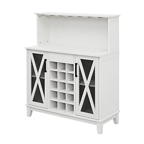 Home Source Jill Zarin Bar Coffee Station Microwave Cabinet In White #TOP4