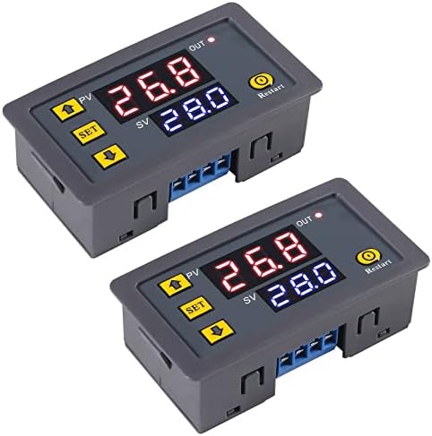 AITIAO 2Pcs Timer Delay Relay DC 12V 20A Programmable Digital Cycle Delay Relay Timer Switch ON-Off Control 0ms-999h LED Digital Display Time Relay Module