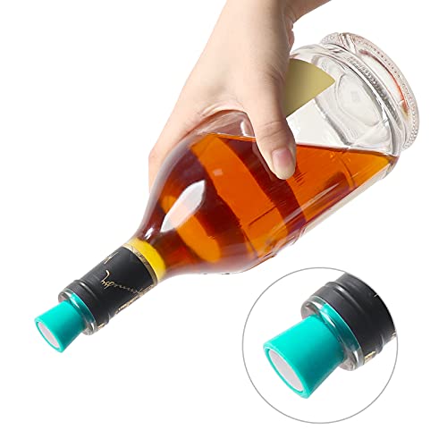 Szuah Wine Bottle Stopper (Set Of 5), Silicone Reusable Wine And Beverage Bottle Stopper With Grip Top, Assorted Color.(Red, Blue, Orange, Purple, Black) #TOP2