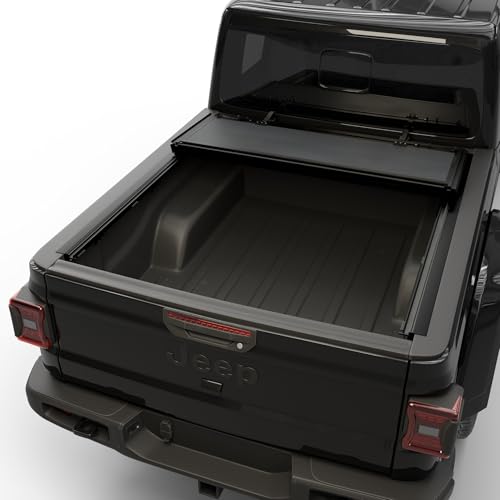 Image of Low Profile Tri-fold Truck Bed Tonneau Cover Compatible with 2020-2026 Jeep Gladiator | 5' (60.3 inch) Bed | CFLPX031