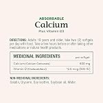 NATURE'S BOUNTY Calcium Plus Vitamin D3, Absorbable, 1200 mg, Bone and Tooth Aid, Capsules, 535 g