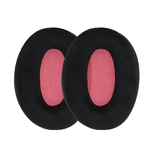 kwmobile 2 x Earpad kompatibel med Kingston HyperX Cloud II Gaming – ersättning velour öronkudde för hörlurar – röd/svart