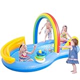 Piscina inflable con tobogán de agua, parque acuático