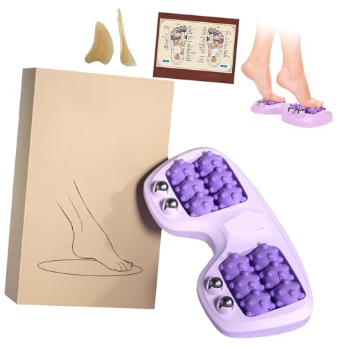 Rodillo masajeador de pies mejorado, incluye mapa de puntos de acupuntura y tabla Gua Sha para aliviar la fatiga, adecuado para uso en casa y oficina (Pruple) miniatura 1