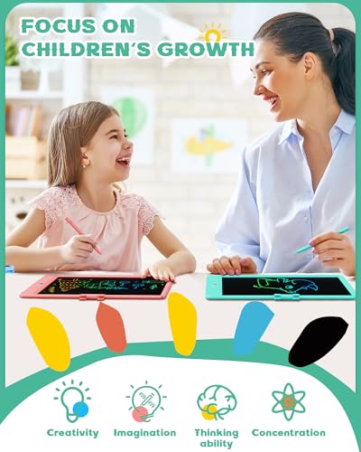 Image of Bravokids 10 Inch LCD Writing Tablet for 3 Year Olds - Electronic Drawing Pad and Doodle Board as Educational Birthday Gifts for Girls and Boys (Green)