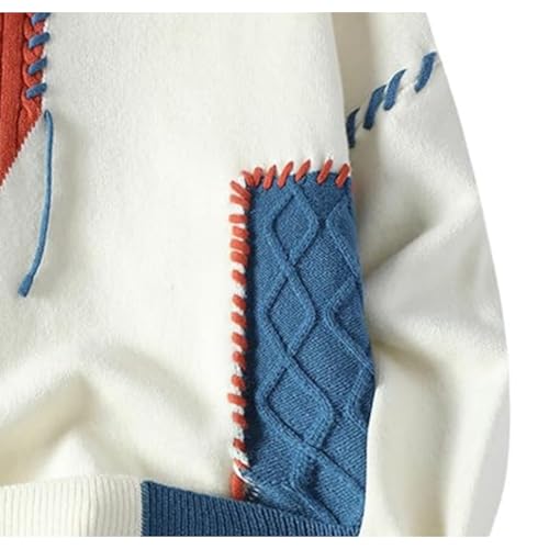 Men Colorblock Jumper Cable Knitted Casual Cable Knit Jumper Pullover Long Sleeve Male Winter Pullover Tops4