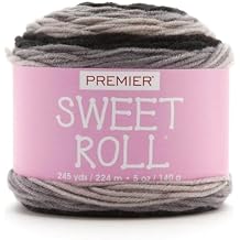 Premier Yarns 1047-10 Sweet Roll Yarn-Black Pepper Swirl