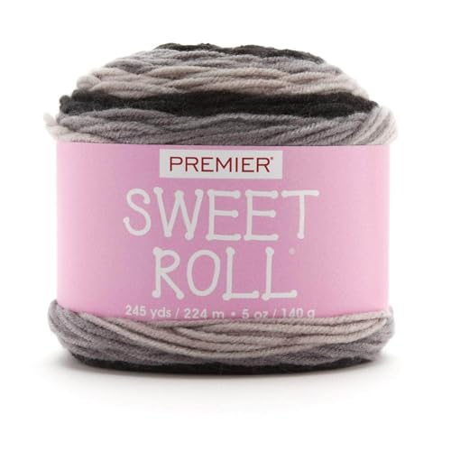 Premier Yarns 1047-10 Sweet Roll Yarn-Black Pepper Swirl