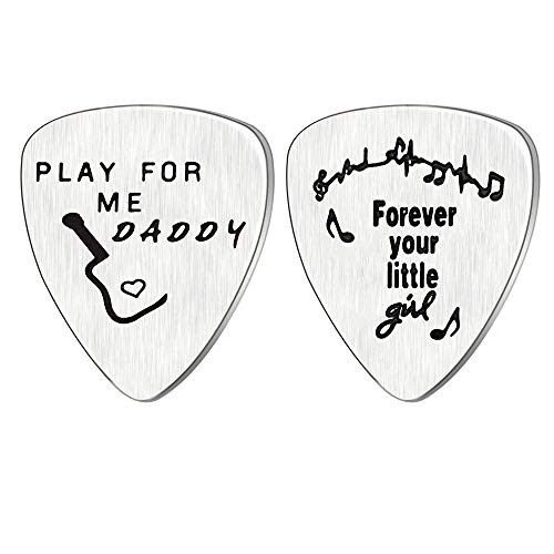 2 púas de Guitarra esmeriladas para el día del Padre o para Hombre, Color Plateado