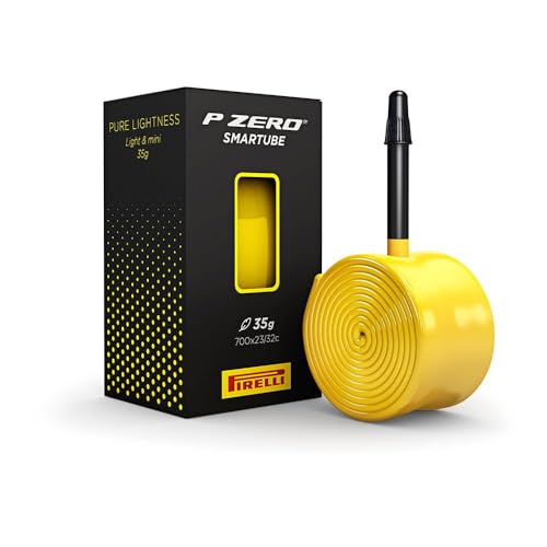 Pirelli P Zero SmarTUBE EVO Presta 80mm Fahrradschlauch Rennrad Schlauch Tube TPU Leichtschlauch Presta Ventil 28 Zoll Performance Endurance TT Leichter Fahrradschlauch, Yellow