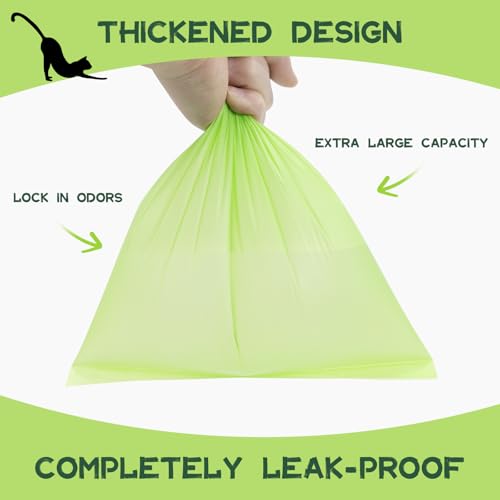Image of Loveishere 100% Compostable & Biodegradable Poop Bags (Green), Certified by ASTM D6400 and EN 13432, 20 Micron Thick, Guaranteed Leak Proof (360 Bags, 24 Rolls)