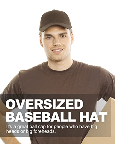 Image of Zylioo Oversize Baseball Cap XXL Big Head Hats for Men Large Dad Hats High Crown Structured Cap Adjustable 22 inch-25.5 inch