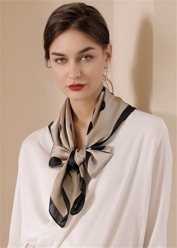 Obosoyo Polka Dot Silk Feel Scarf Women Square Satin Neck Scarf Soft Fashion Head Wrap Bag Accessory Elegant Shawl3