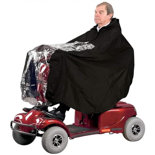 Etomvoop Capa impermeable Oxford con revestimiento plateado para scooter eléctrico y silla de ruedas, protección completa contra la lluvia y la nieve