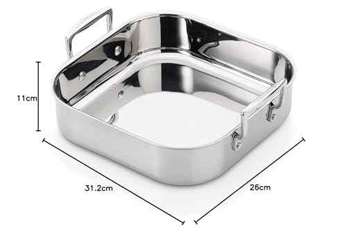 Bandeja asadora Le Creuset acero inoxidable 3 capas de 26 x 26 cm para horno 7