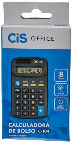 Calculadora de Bolso CIS C-104/8 com 8 digitos, Caixa c/ 1 unidade