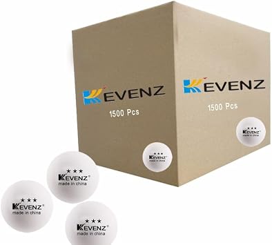 KEVENZ 1500-Pack Ping Pong Balls, 3 Star Advanced Table Tennis Balls, Bulk Outdoor and Indoor Ping-Pong Ball for Training, Competition and More
