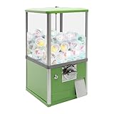 25 Cents Coin Operated Vending Machine, Commercial Gumball Machine, Toy Capsule, Vending Machine, Dispenser Prize Machine, Candy Machine Dispenser for Small Candy, Nuts, Feed (Green)