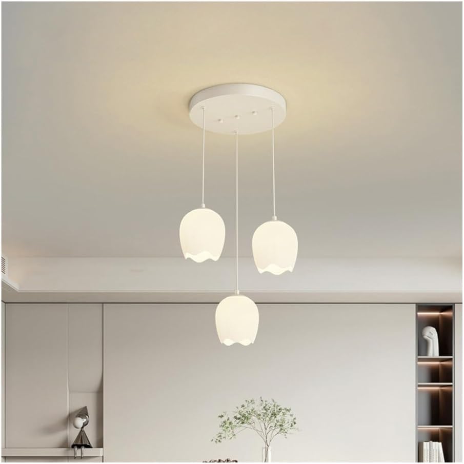 Lustre salle à manger design floral blanc crème de plafond haut de gamme