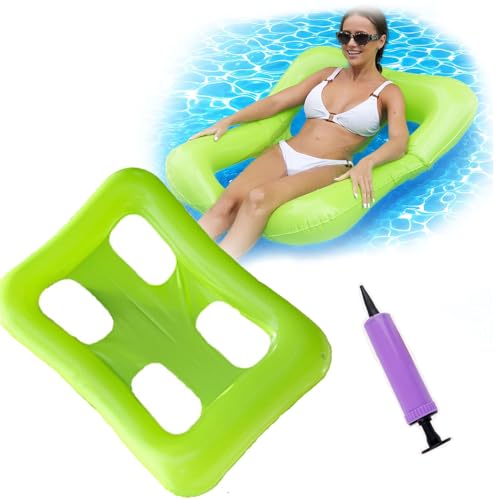 Furforstk colchoneta Piscina con Dispositivos inflables hinchables 120 x 90 cm Flotador Adulto Verde Sillon Hinchable, colchonetas hinchables para Piscinas para Tomar el Sol y Relajarse en la Piscina